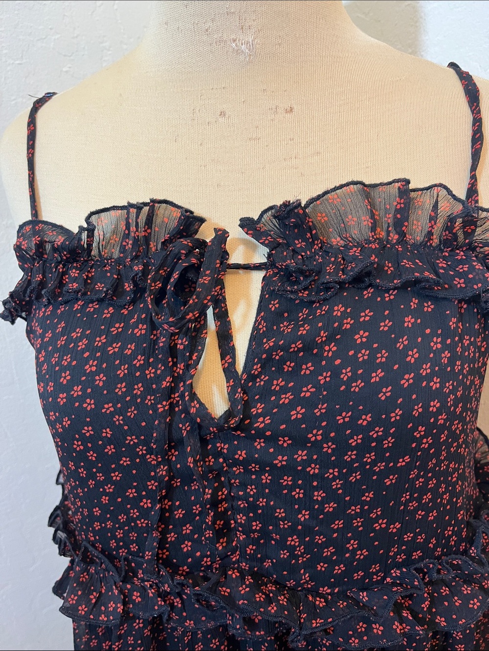 Urban Outfitters Black Floral Ruffle Maxi Dress - Picture 4 of 8